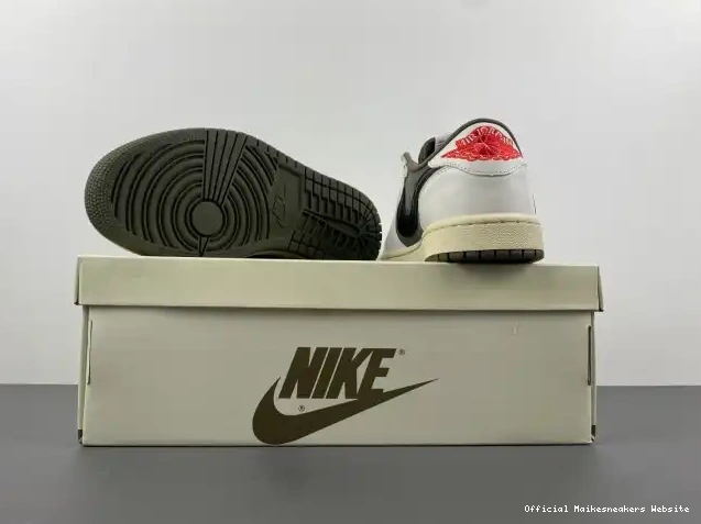 Official Maikesneakers X JORDAN 1 SCOTT AIR MEDIUM OG DM7866-200 LOW OLIVE TRAVIS 0529